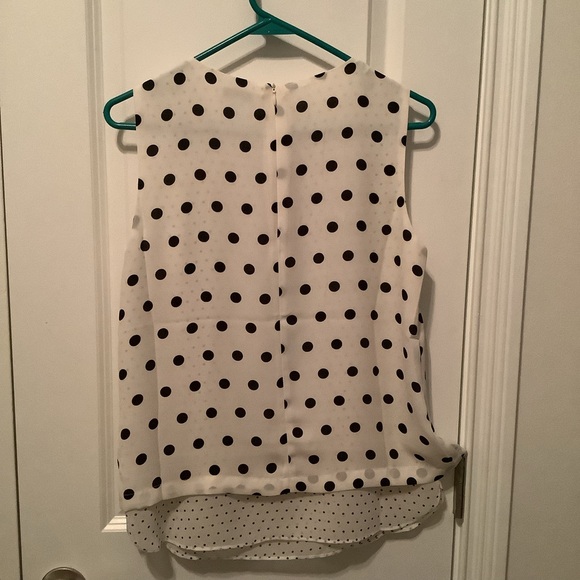 Rose + Olive white top with black pokadots. - Picture 2 of 4
